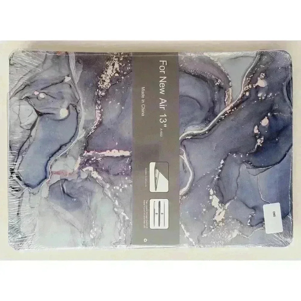 MacBook Air 13” Protective Cover in a Marbled Blue Design